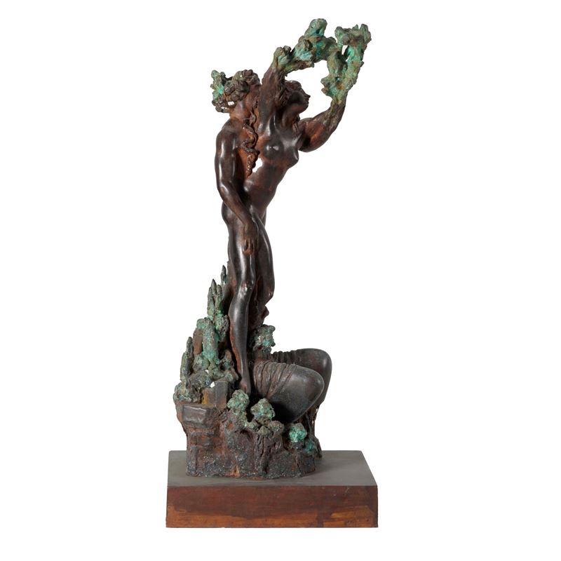 Fonditore del XX secolo Apollo e Dafne  - Asta La Wunderkammer di Ettore Mocchetti - Cambi Casa d'Aste