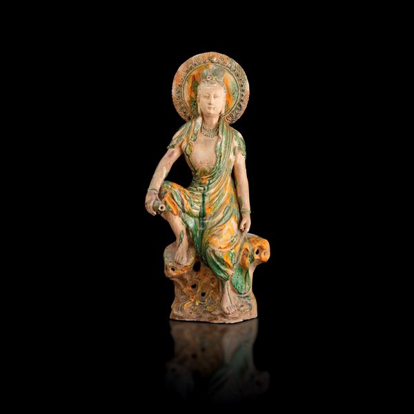 Sancai terracotta Buddha figure, China, Ming Dynasty (1368–1644)