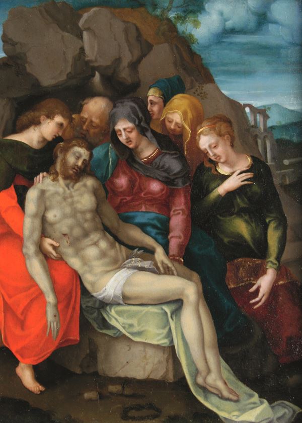 Scuola toscana del XVI secolo Deposizione di Cristo