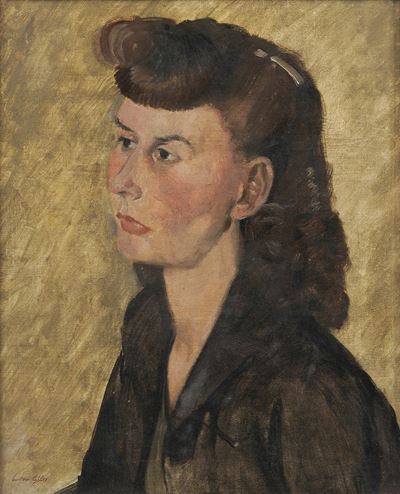 Lynton Giles, Ritratto femminile, olio su tela