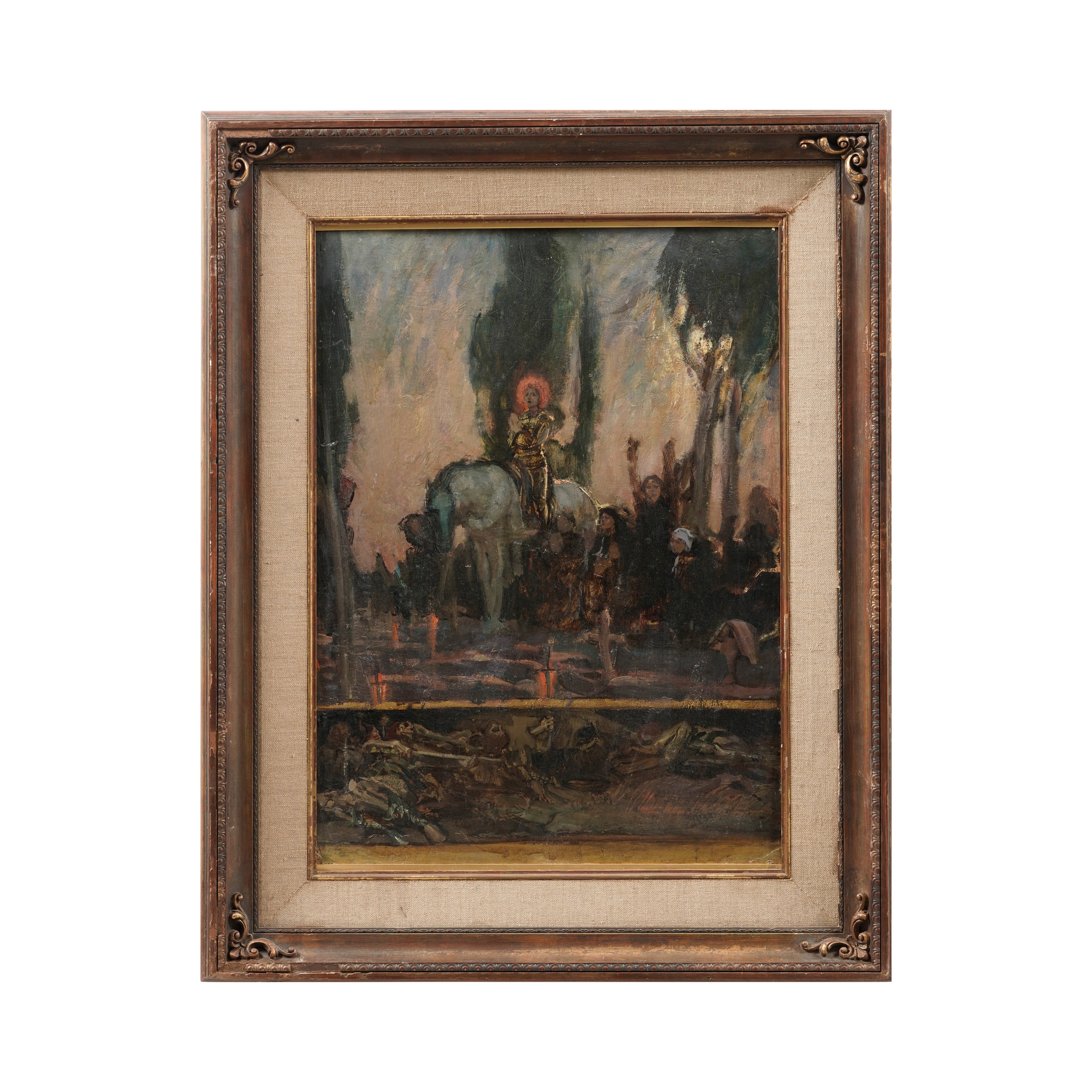 Antonio Rizzi - Giovanna D'Arco, olio su masonite
