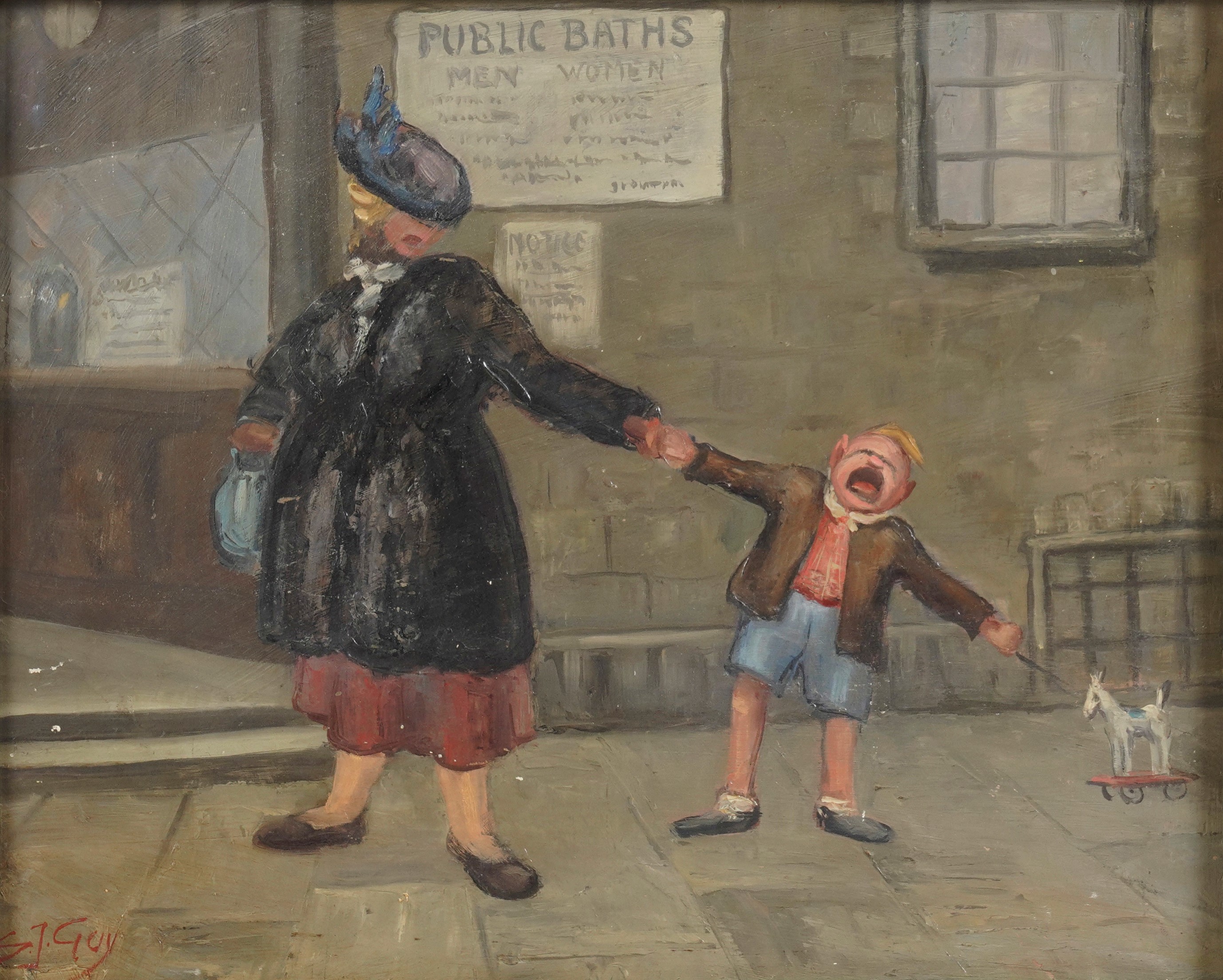 Guy Madre, Capriccio di madre e figlio - olio su masonite
