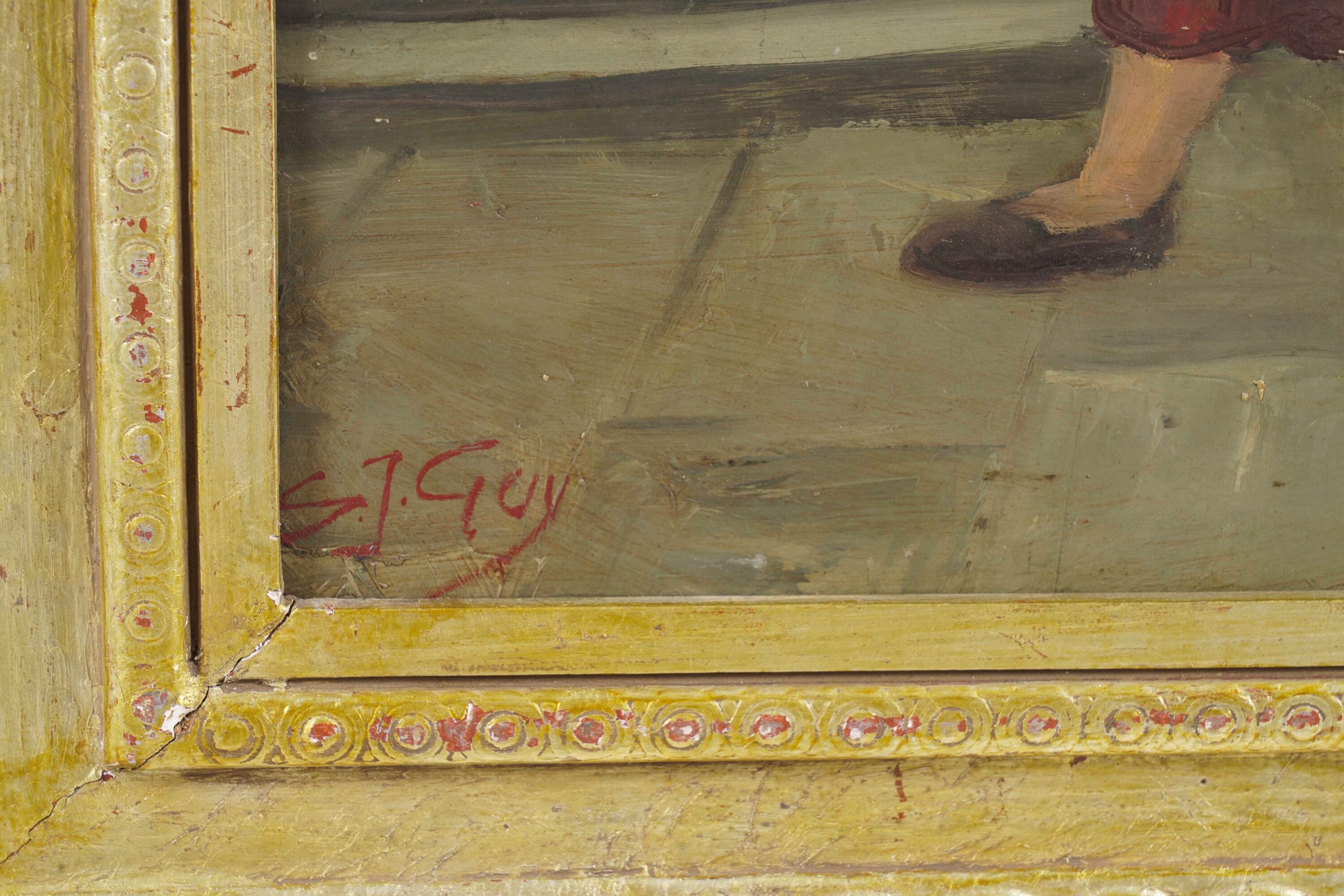 Guy Madre, Capriccio di madre e figlio - olio su masonite