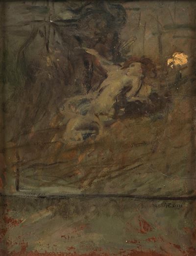 Figure - olio su cartoncino