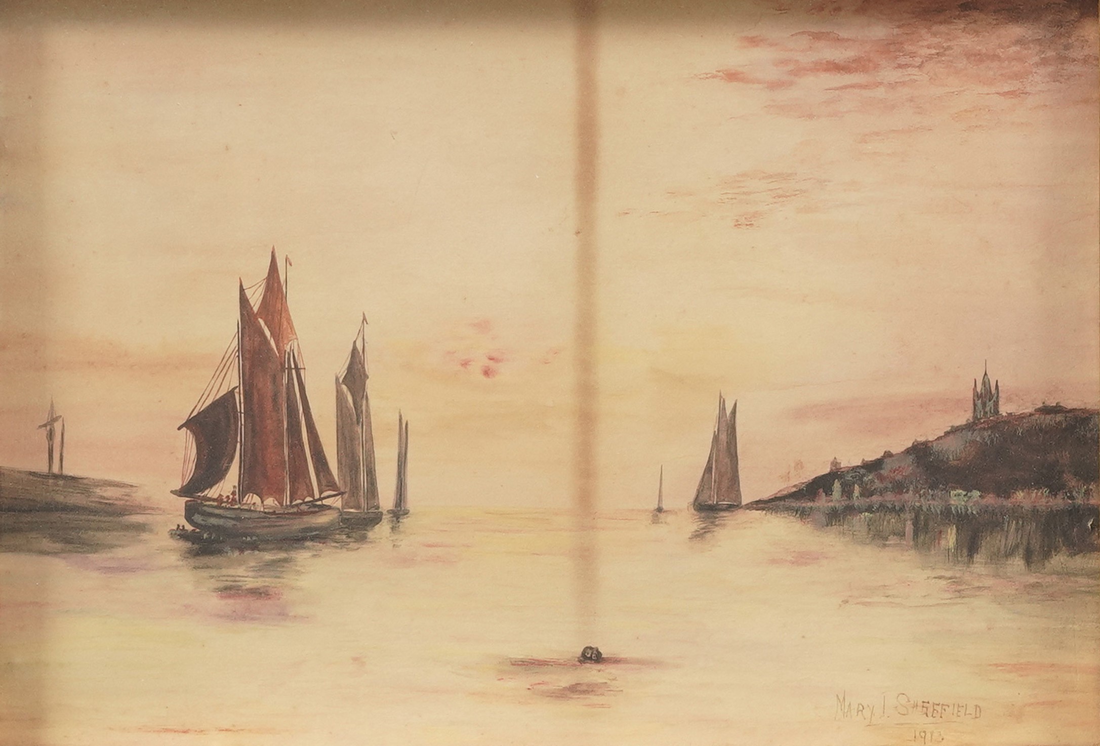 Mary Sheffield, Barca a vela, cartoncino, 1913