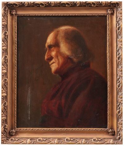 Profilo di signore, olio su tela