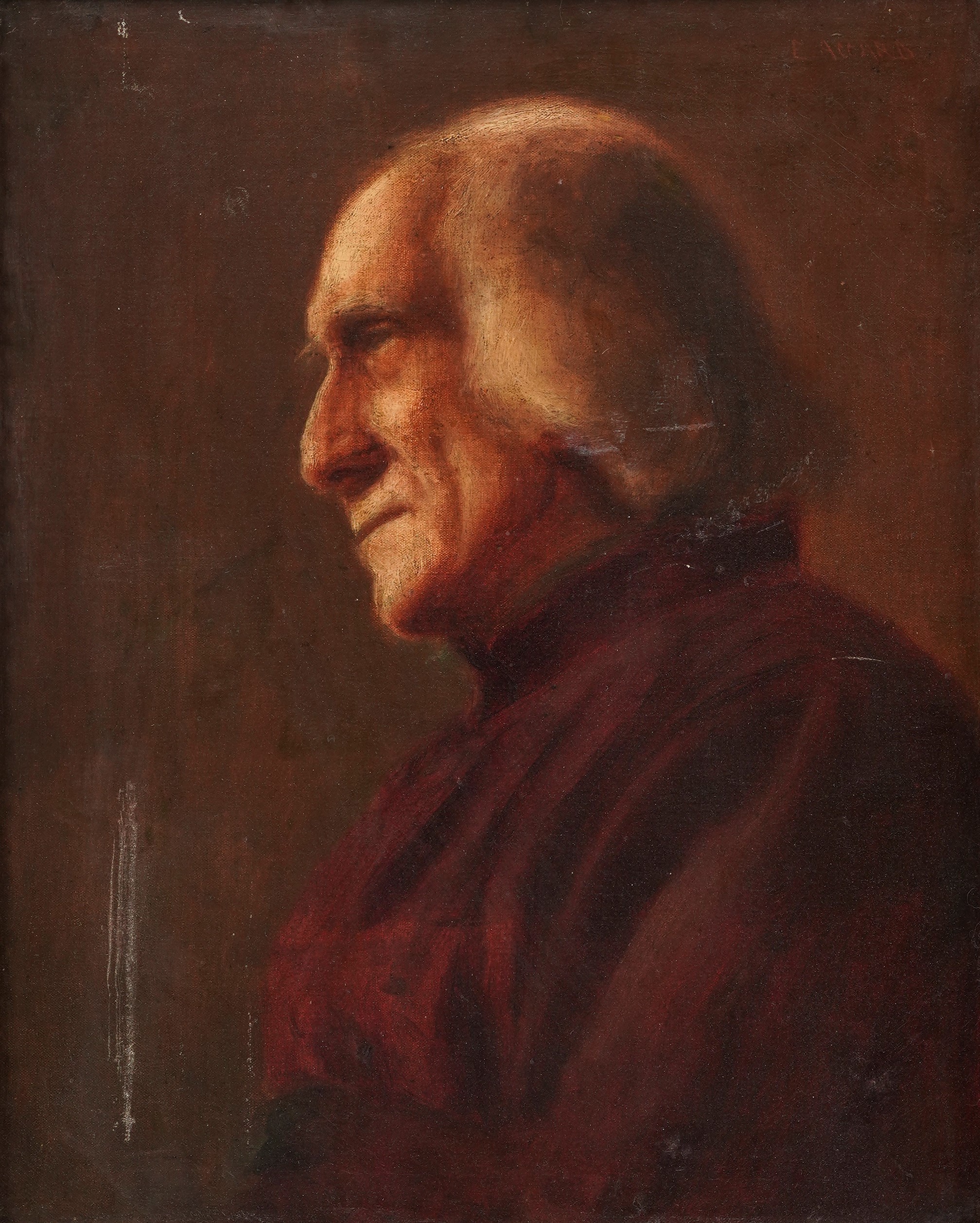 Eugène Accard - Profilo di signore, olio su tela