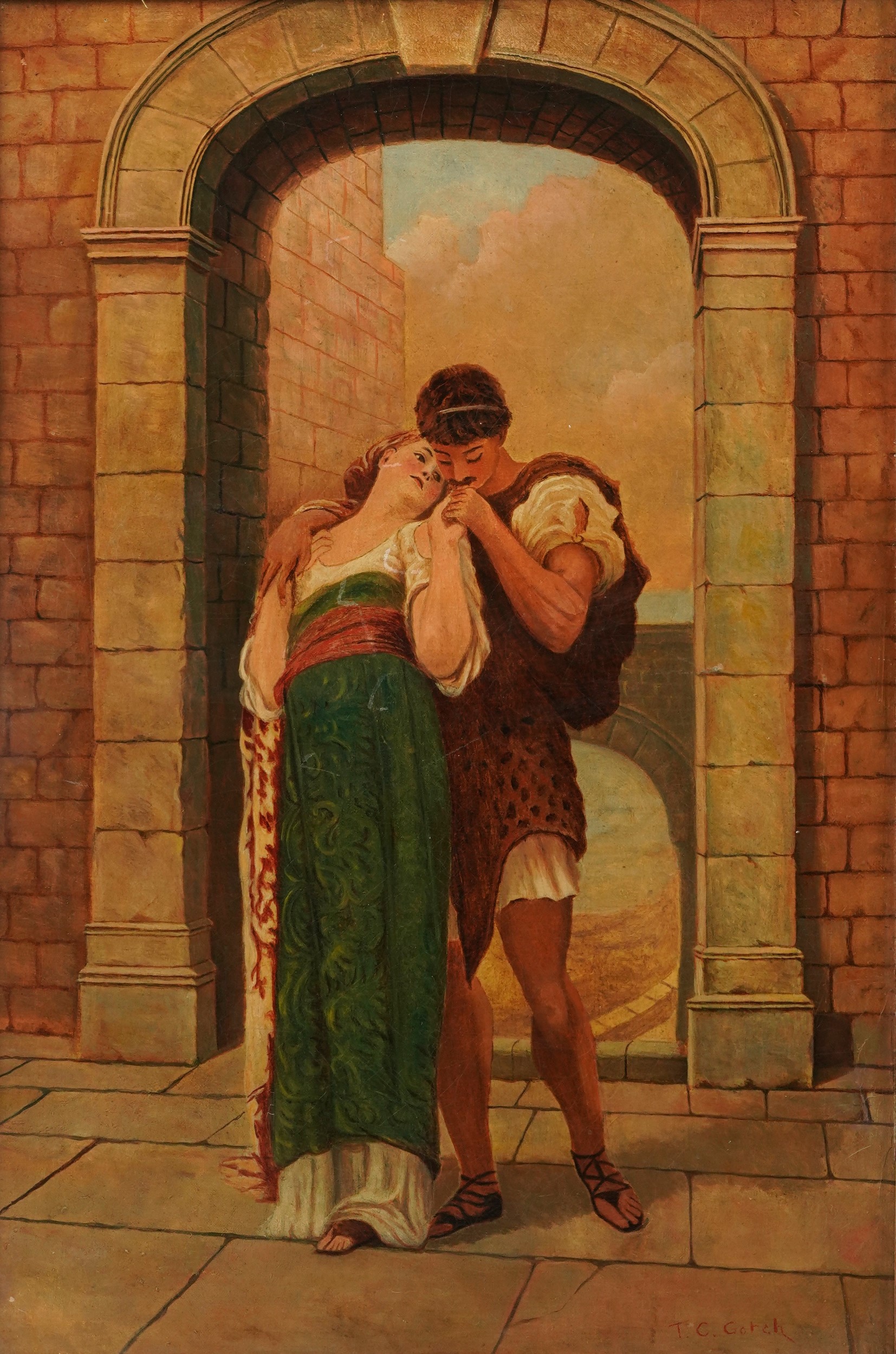 T.C. Gotch, Innamorati, olio su tela