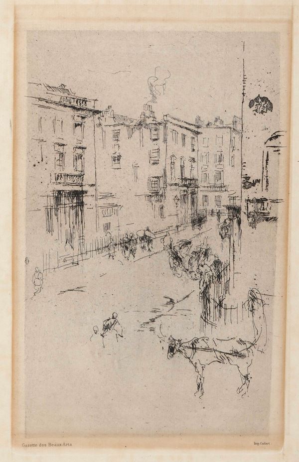 McNeill Whistler James Abbott (1834-1903) A Street in London, Alder Street (1880) 