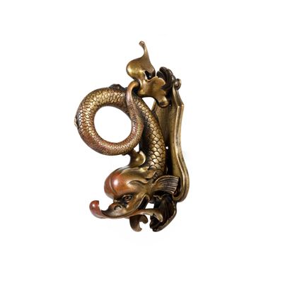 Fonditore del XIX secolo, Battente da portone zoomorfo in bronzo fuso