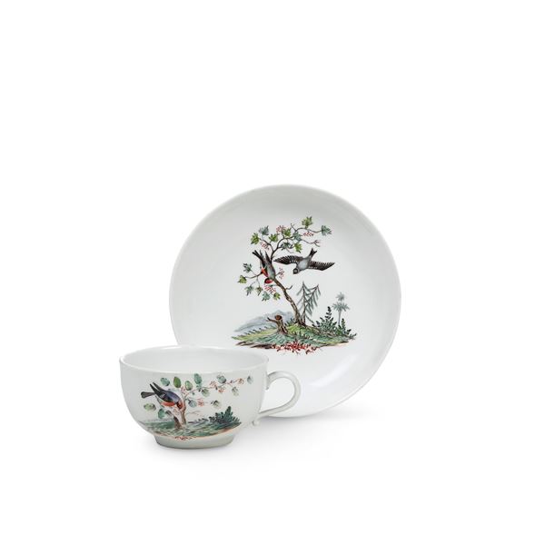 Tazza con piattino. Germania, Manifattura di Ansbach, 1765 circa.