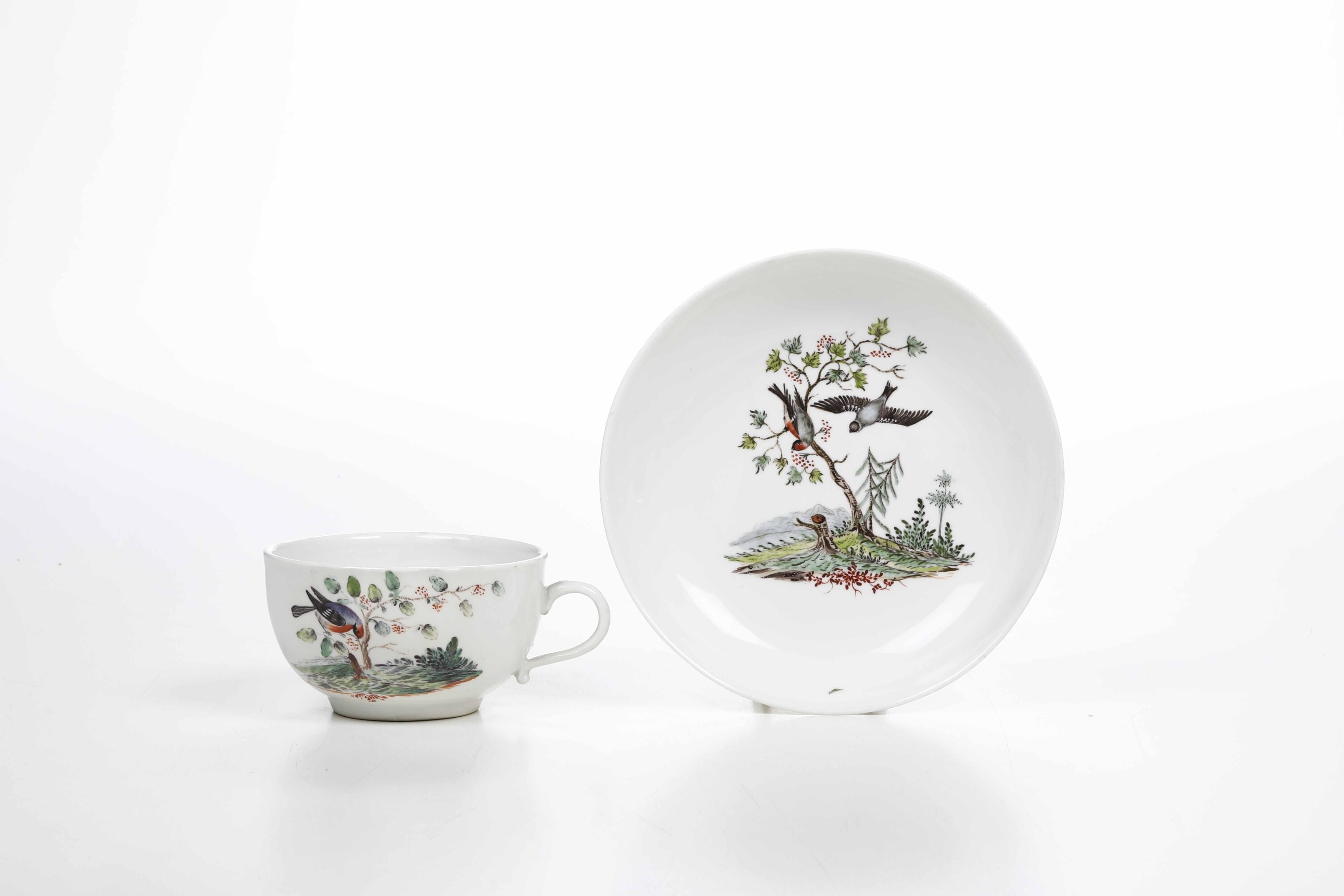 Tazza con Piattino.germania, Manifattura di Ansbach, 1765 Circa.