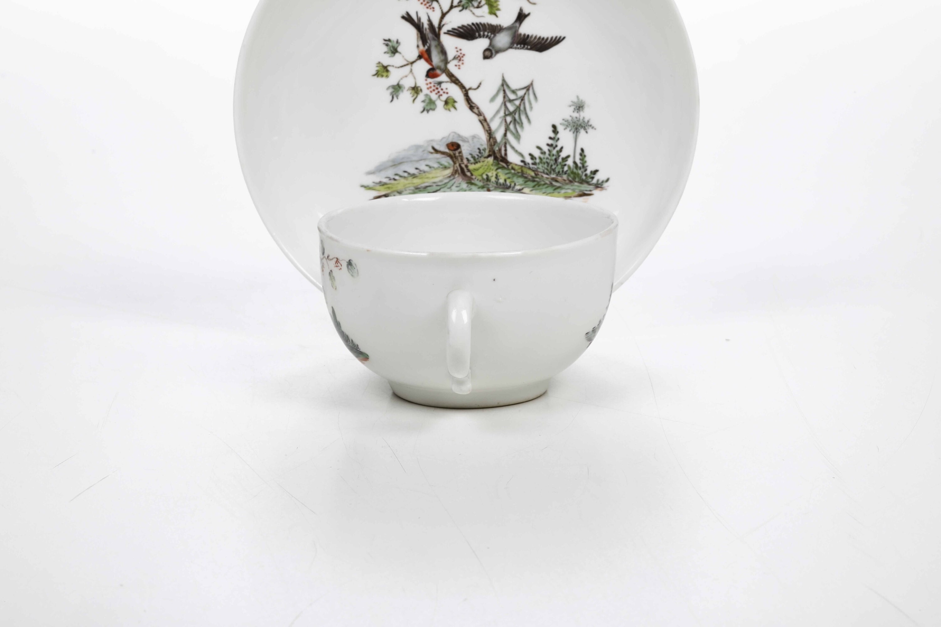 Tazza con Piattino.germania, Manifattura di Ansbach, 1765 Circa.