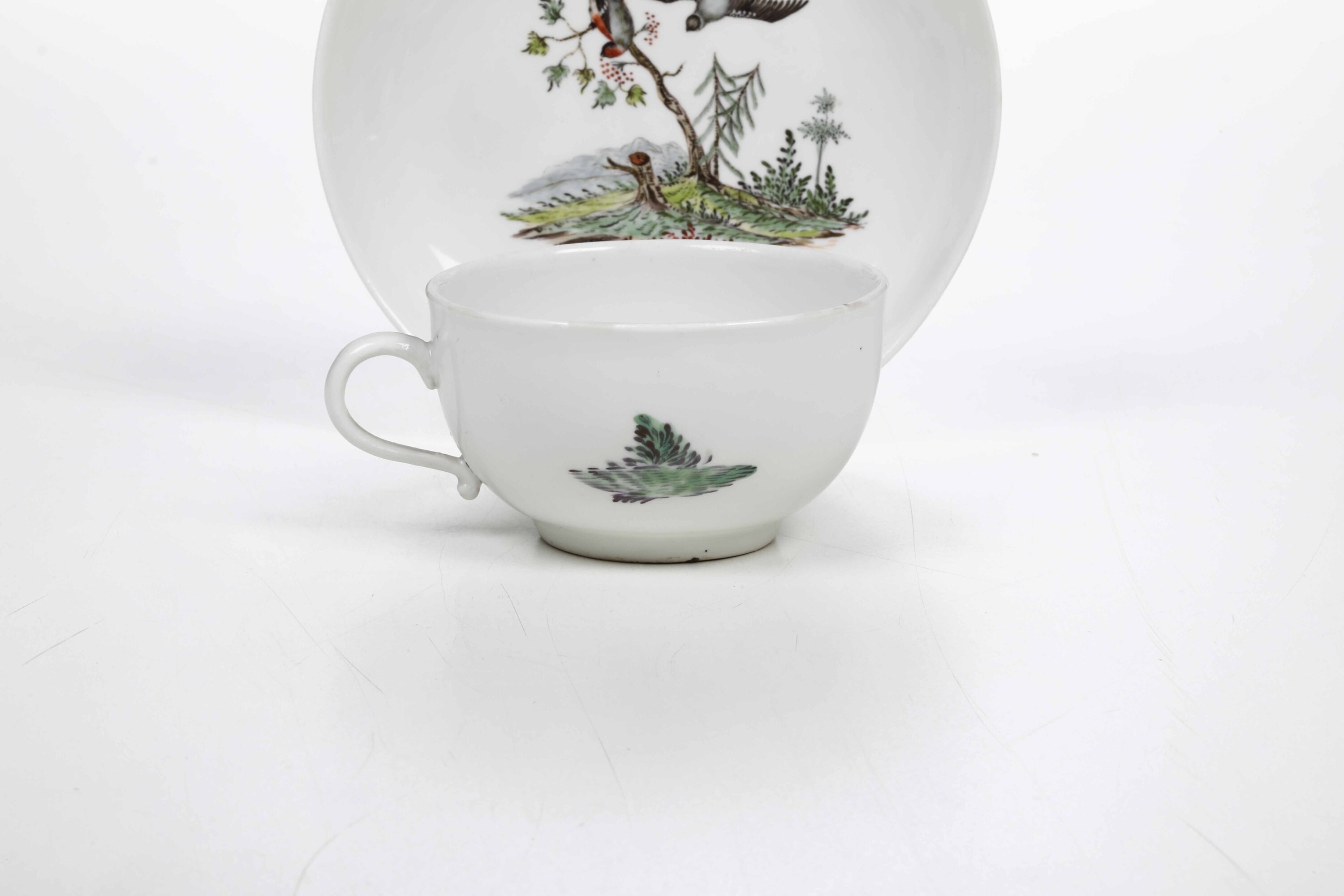 Tazza con Piattino.germania, Manifattura di Ansbach, 1765 Circa.