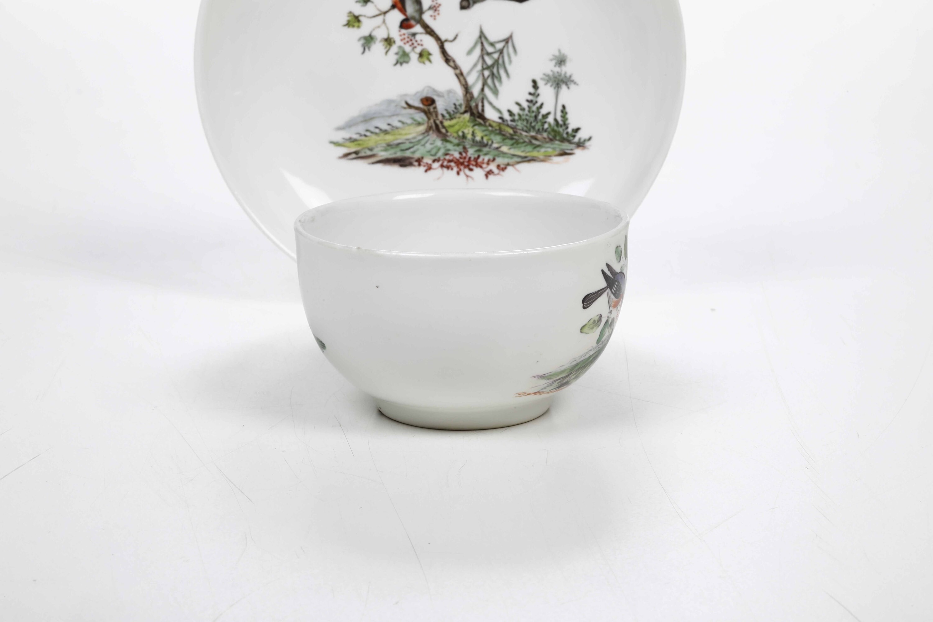 Tazza con Piattino.germania, Manifattura di Ansbach, 1765 Circa.