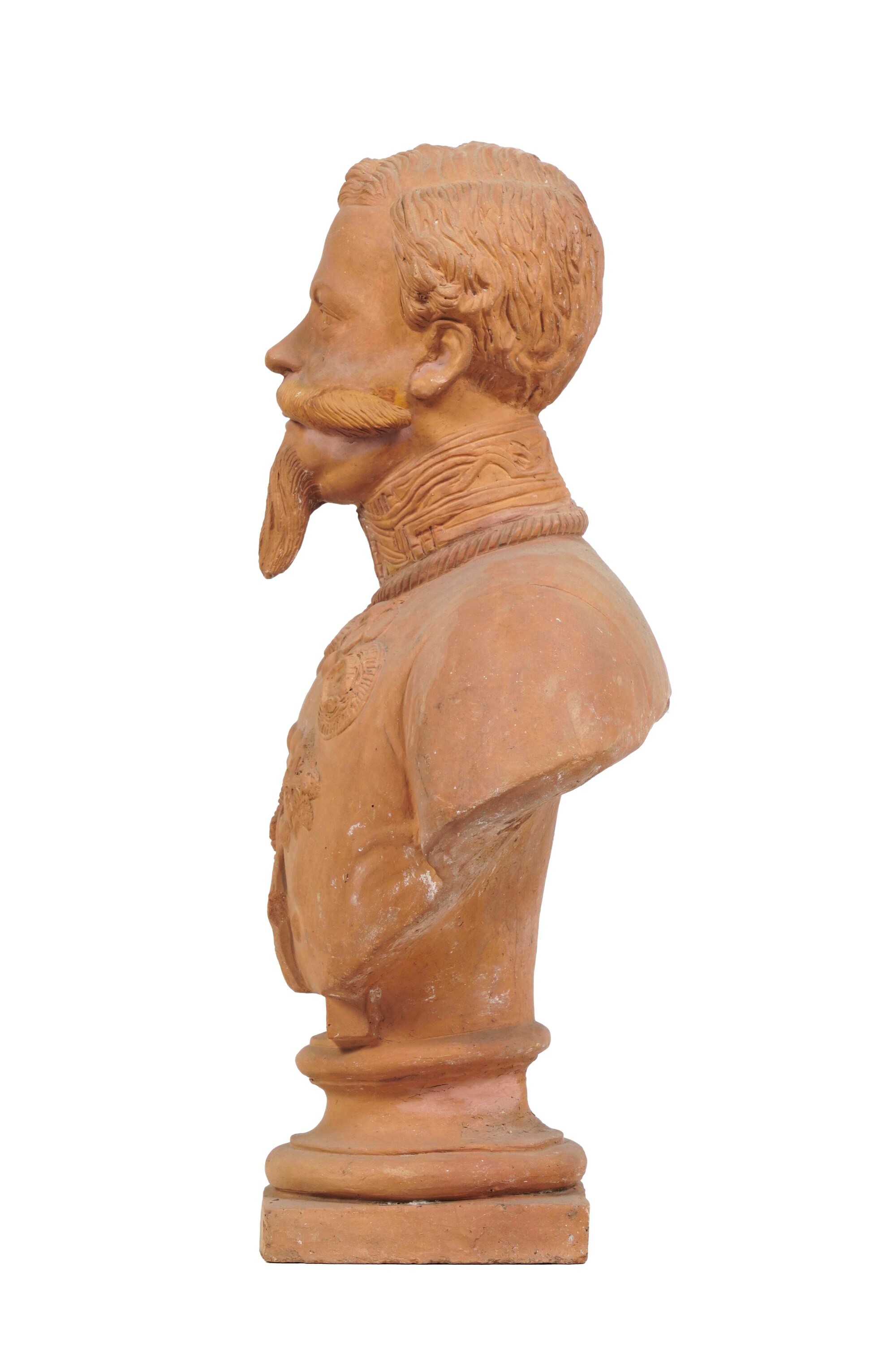 Busto di Vittorio Emanuele II, terracotta, XX secolo