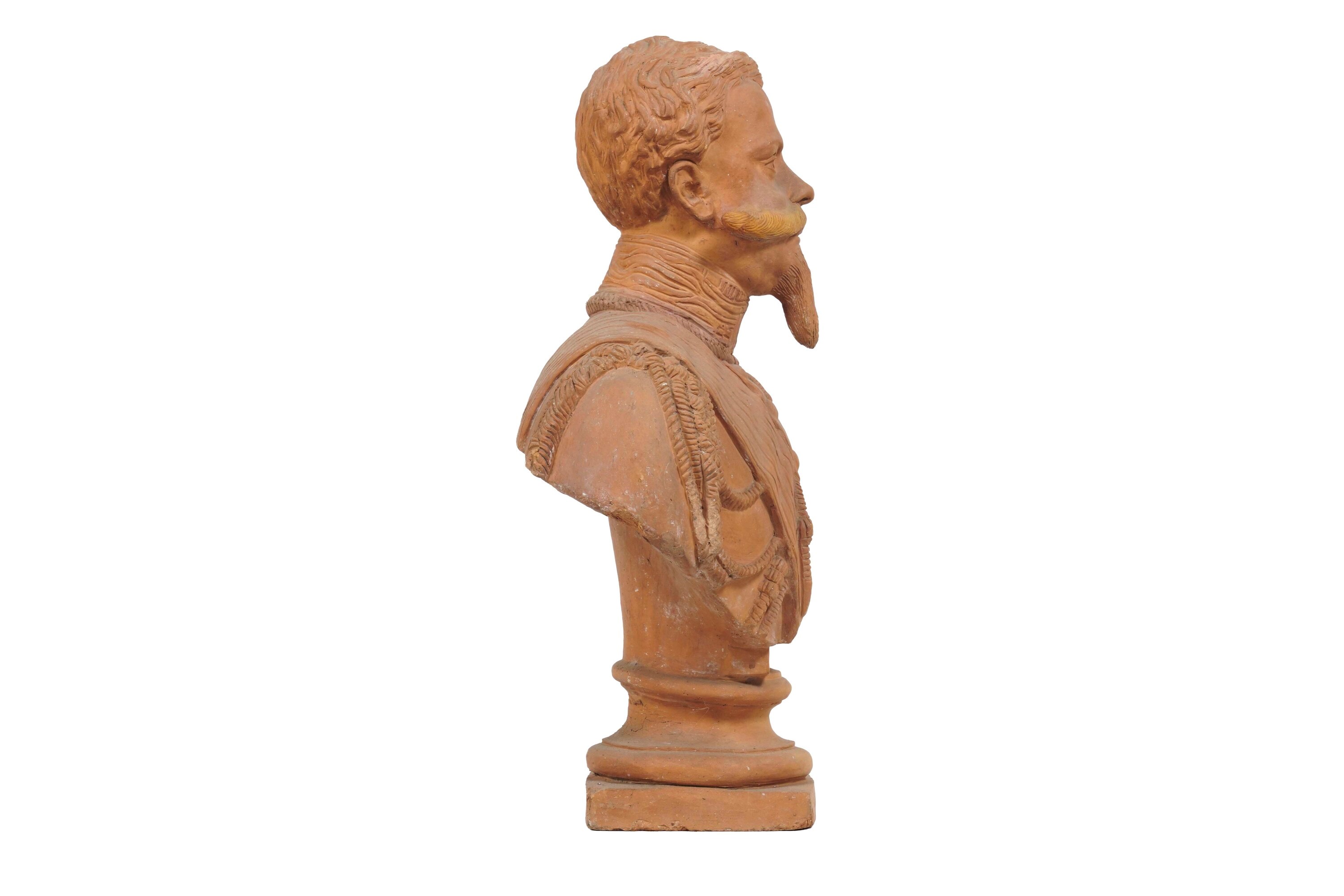 Busto di Vittorio Emanuele II, terracotta, XX secolo