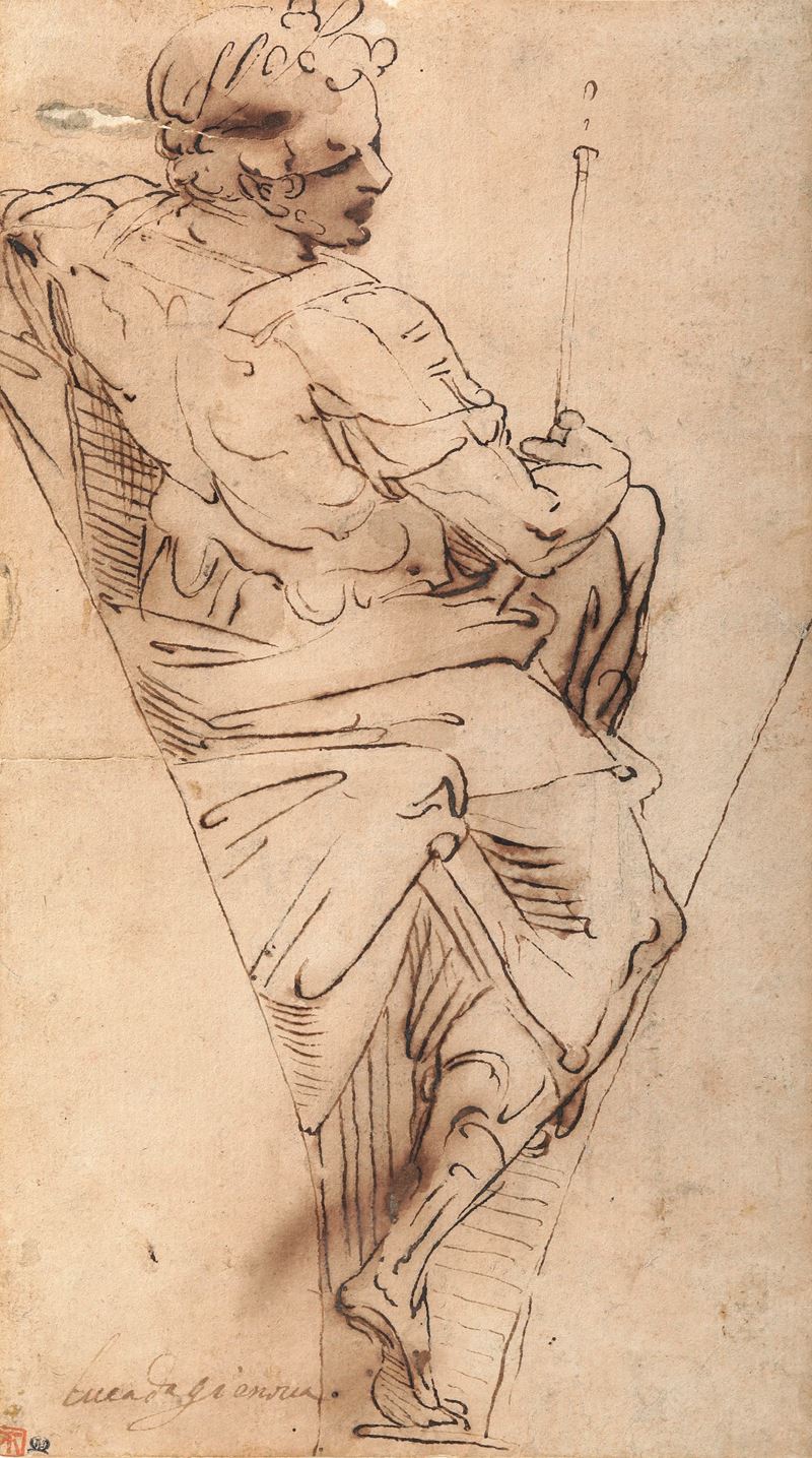 Luca Cambiaso : Generale romano  - penna e inchiostro bruno su carta - Auction Old Masters Paintings - I - Cambi Casa d'Aste