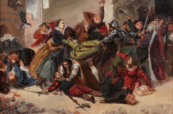 Bozzetto scena di armi