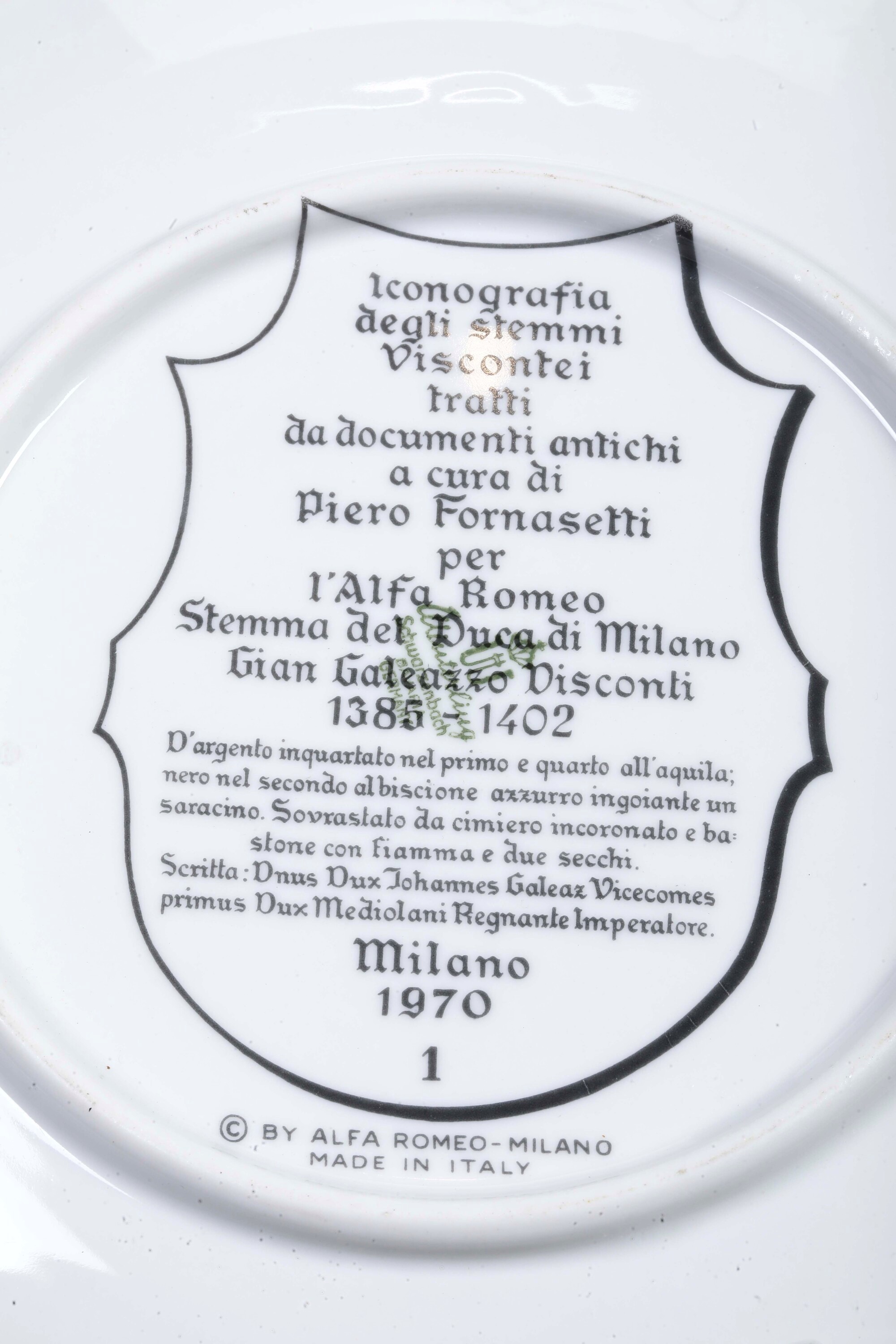 Sei Piatti “alfa Romeo” Milano, Piero Fornasetti, 1950 Circa