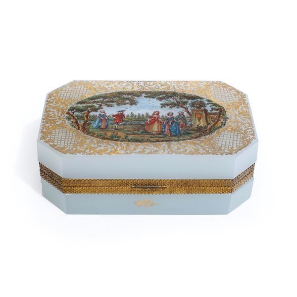 Scatola. Murano, Manifattura Cenedese, 1960 circa. Pittura di Giancarlo Begotti.