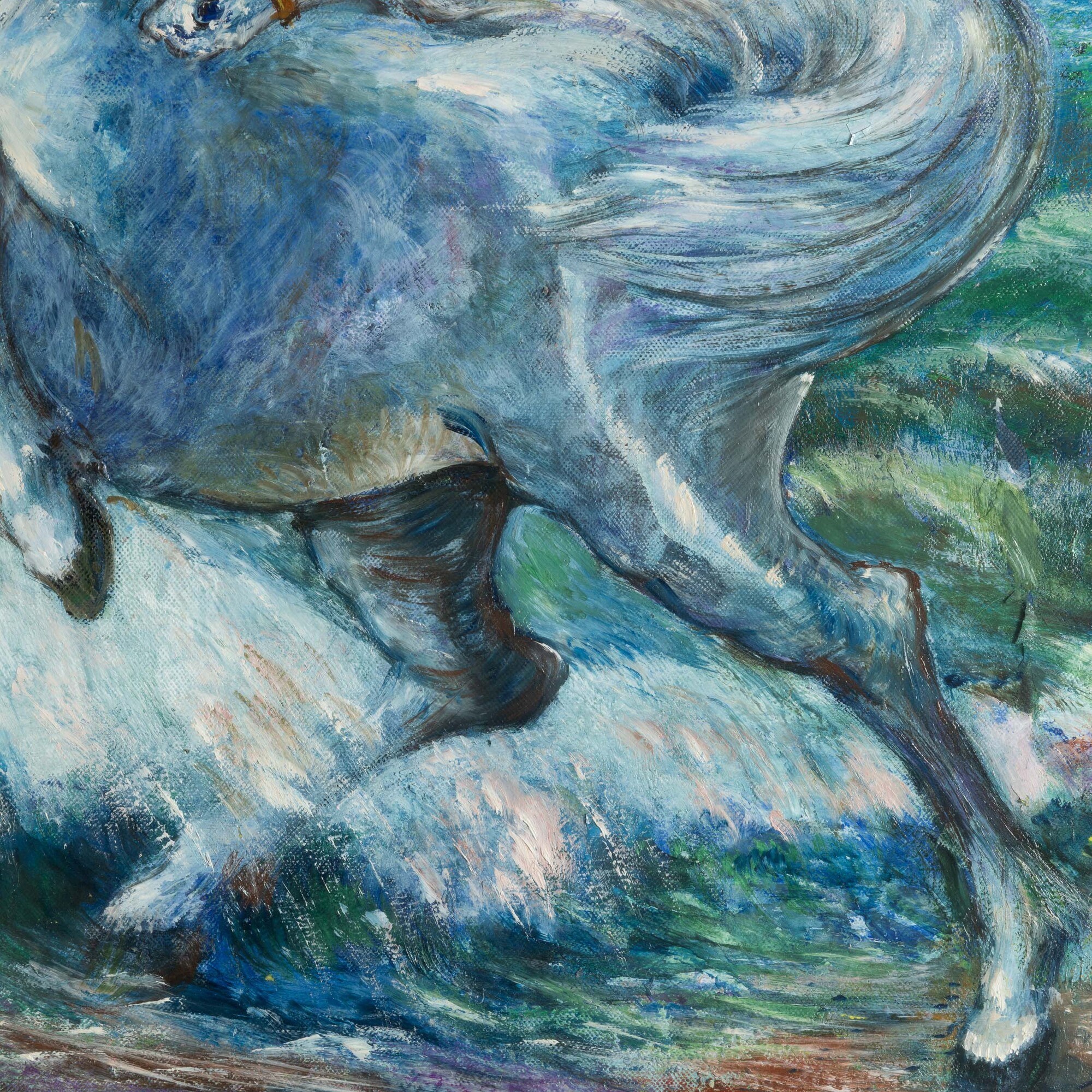 Aligi Sassu - I due cavalieri, olio su tela