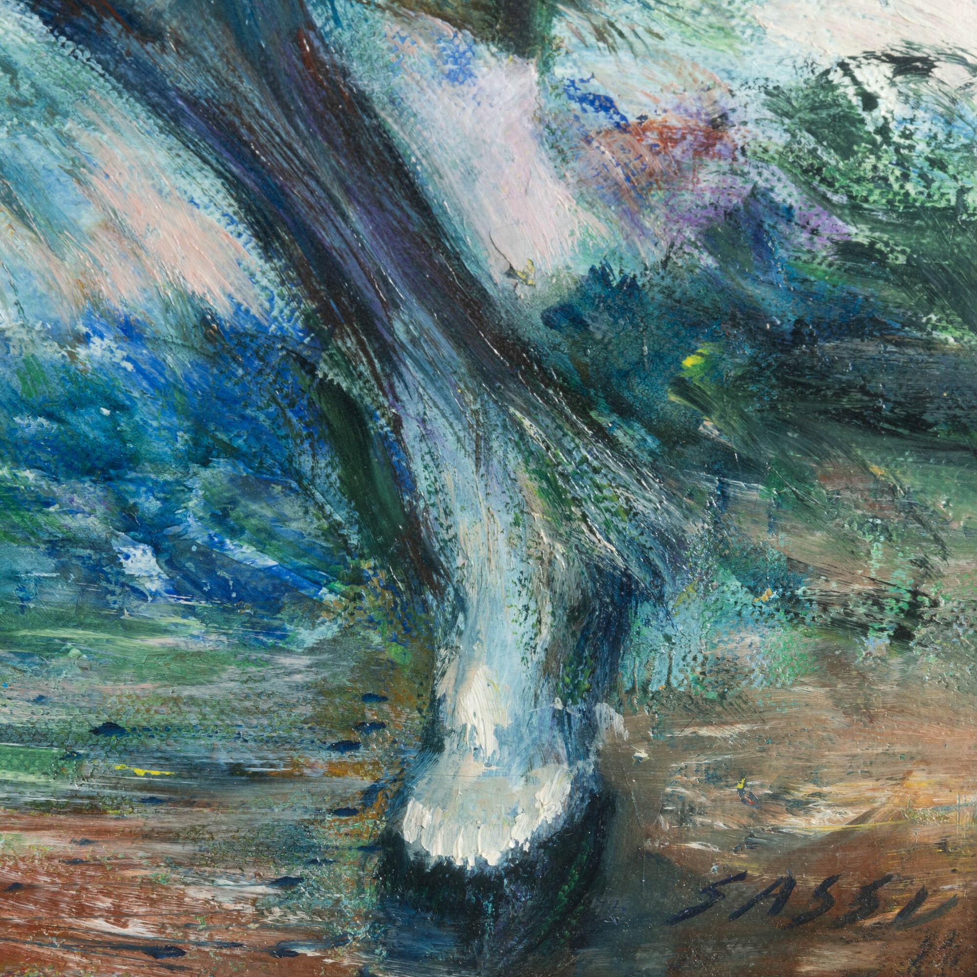 Aligi Sassu - I due cavalieri, olio su tela