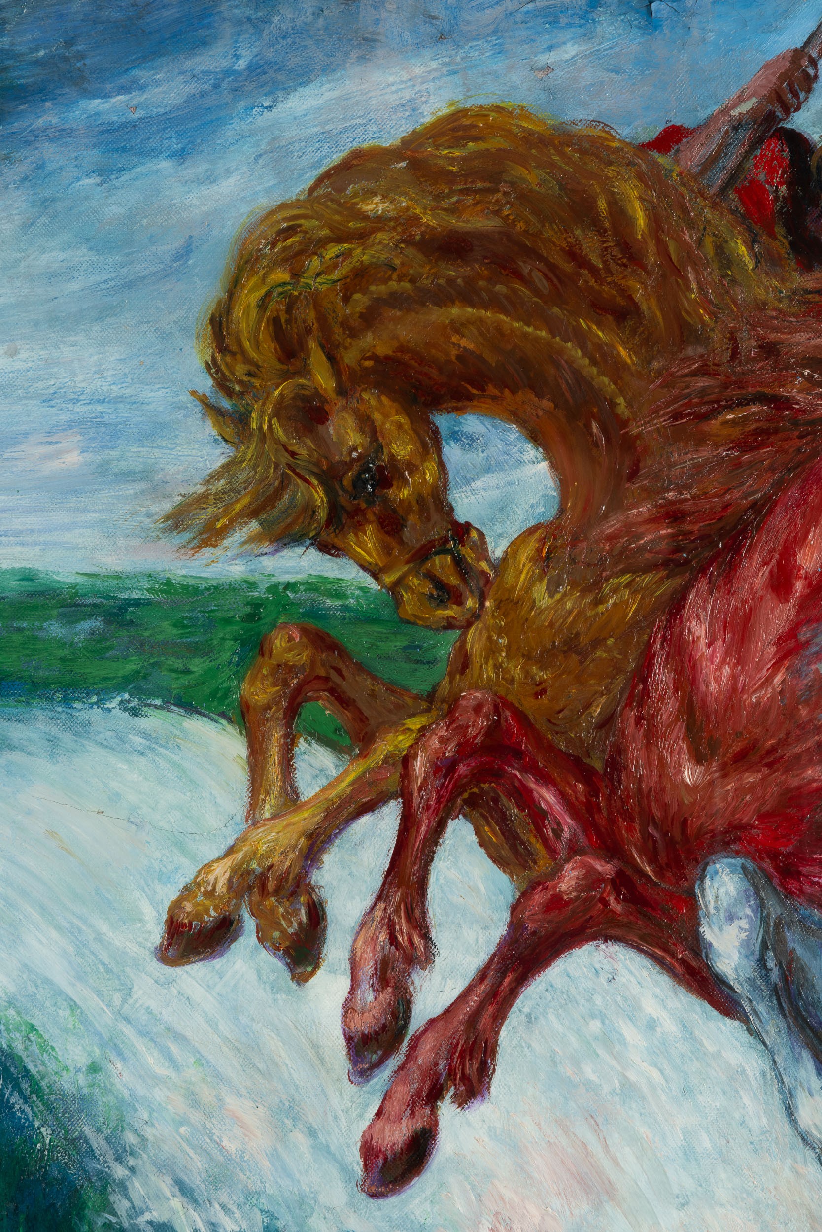 Aligi Sassu - I due cavalieri, olio su tela