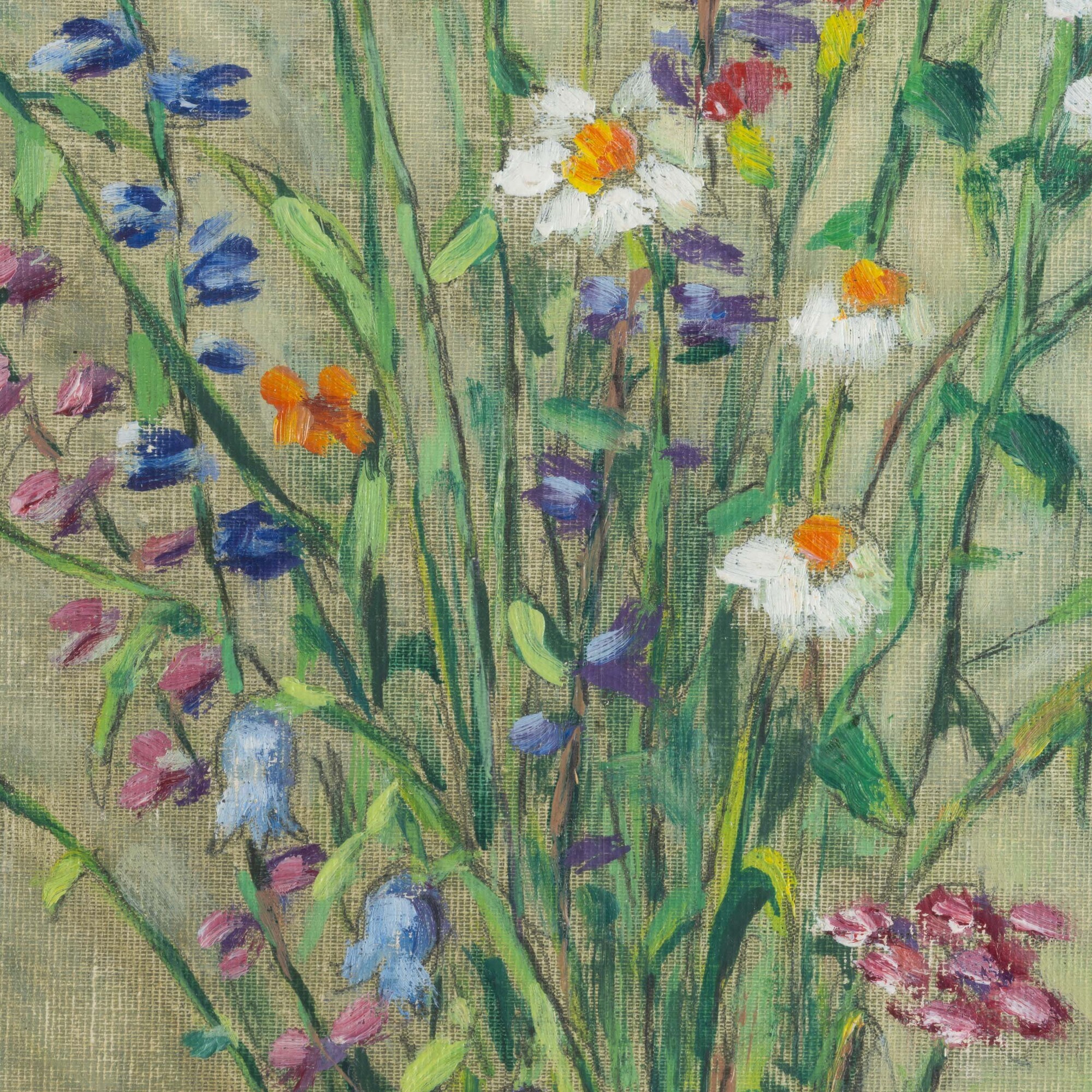 Fiorenzo Tomea - Fiori di campo, olio su cartone telato, 1956