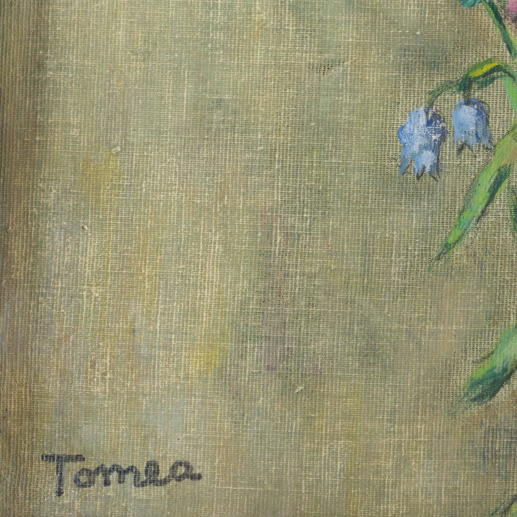 Fiorenzo Tomea - Fiori di campo, olio su cartone telato, 1956