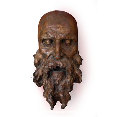 Giuseppe Siccardi, Testa barbuta in terracotta modellata