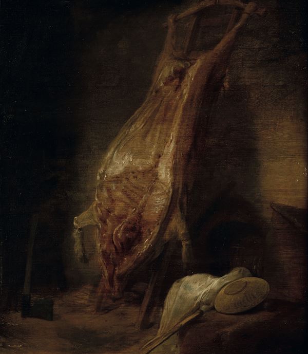 Interno con bue squartato