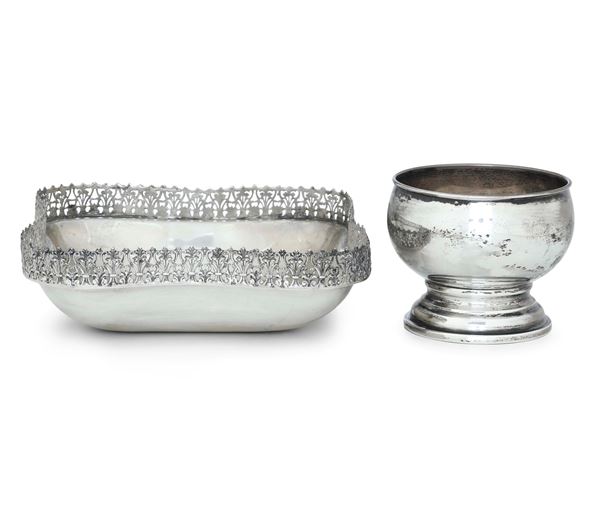 Coppa e vassoio. Argenteria italiana del XX secolo, argentieri differenti