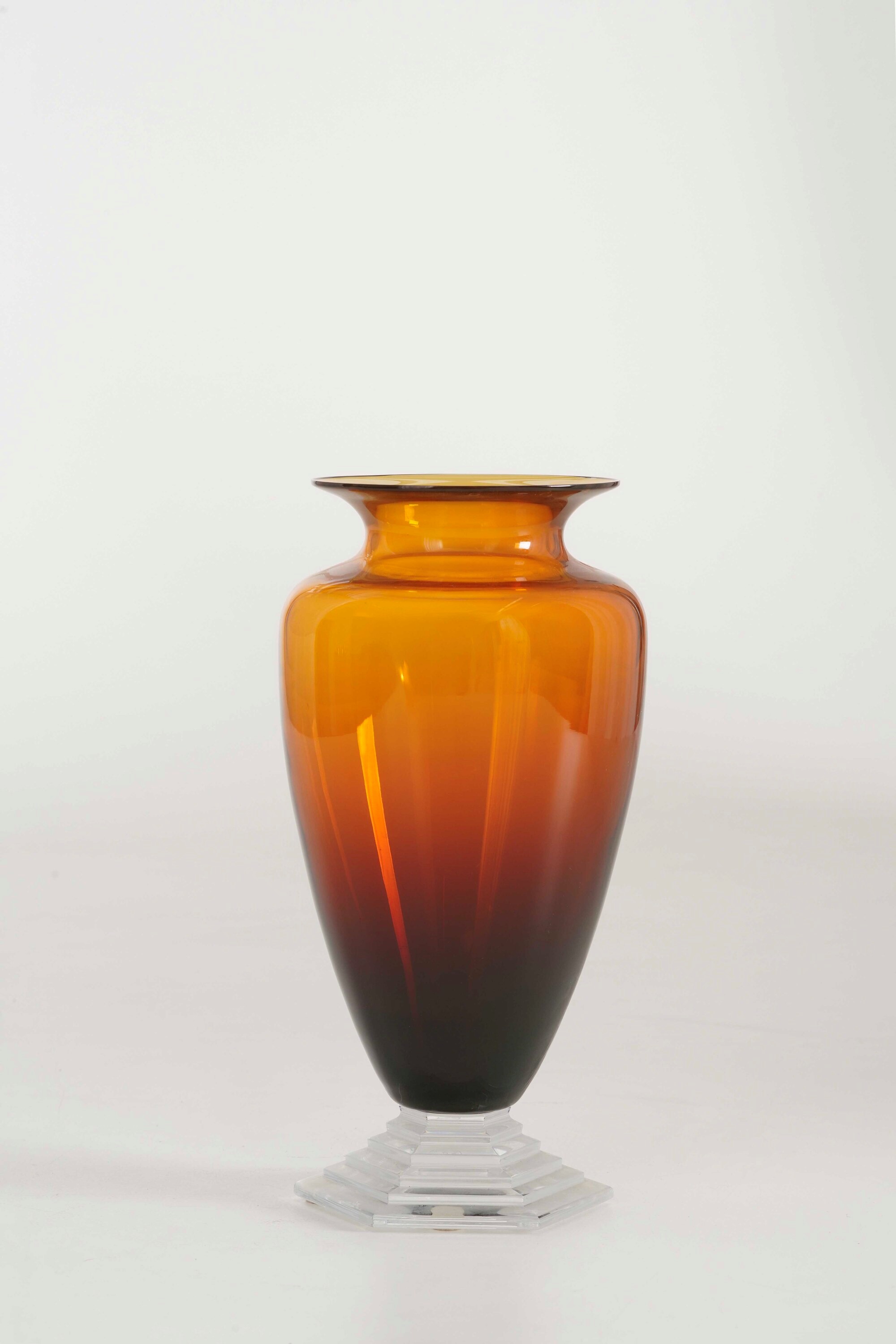 Vaso Baccarat in Vetro Ambrato