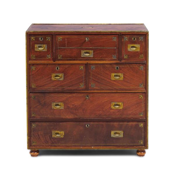 Mobile da nave con filetti in ottone. XX secolo