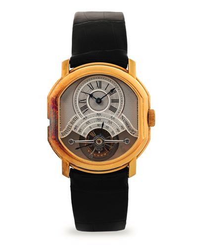 Tourbillon 2187 in oro giallo 18k con quadrante argenté Guilloché, circa 1989