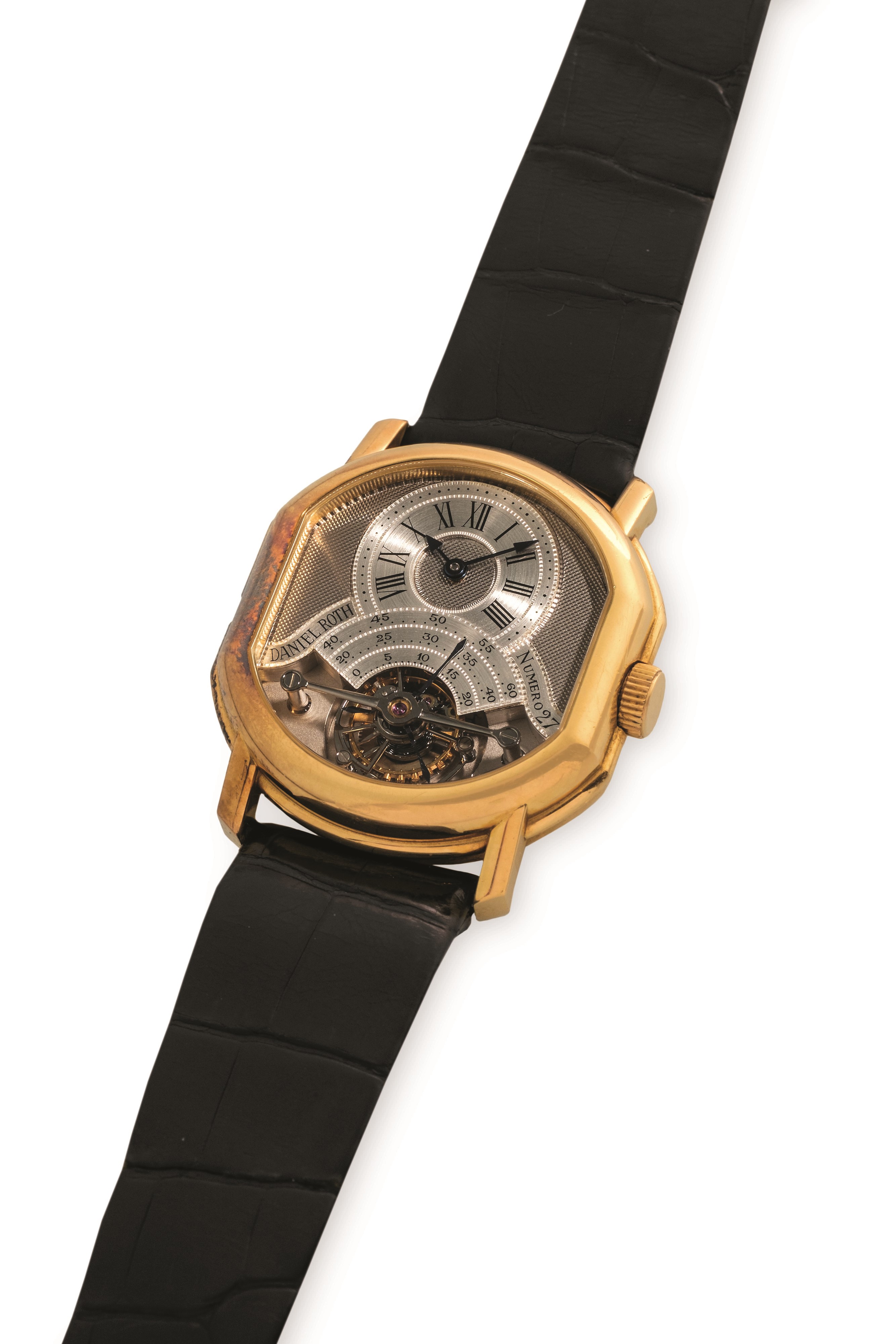 Daniel Roth - Tourbillon 2187 in oro giallo 18k con quadrante argenté Guilloché, circa 1989