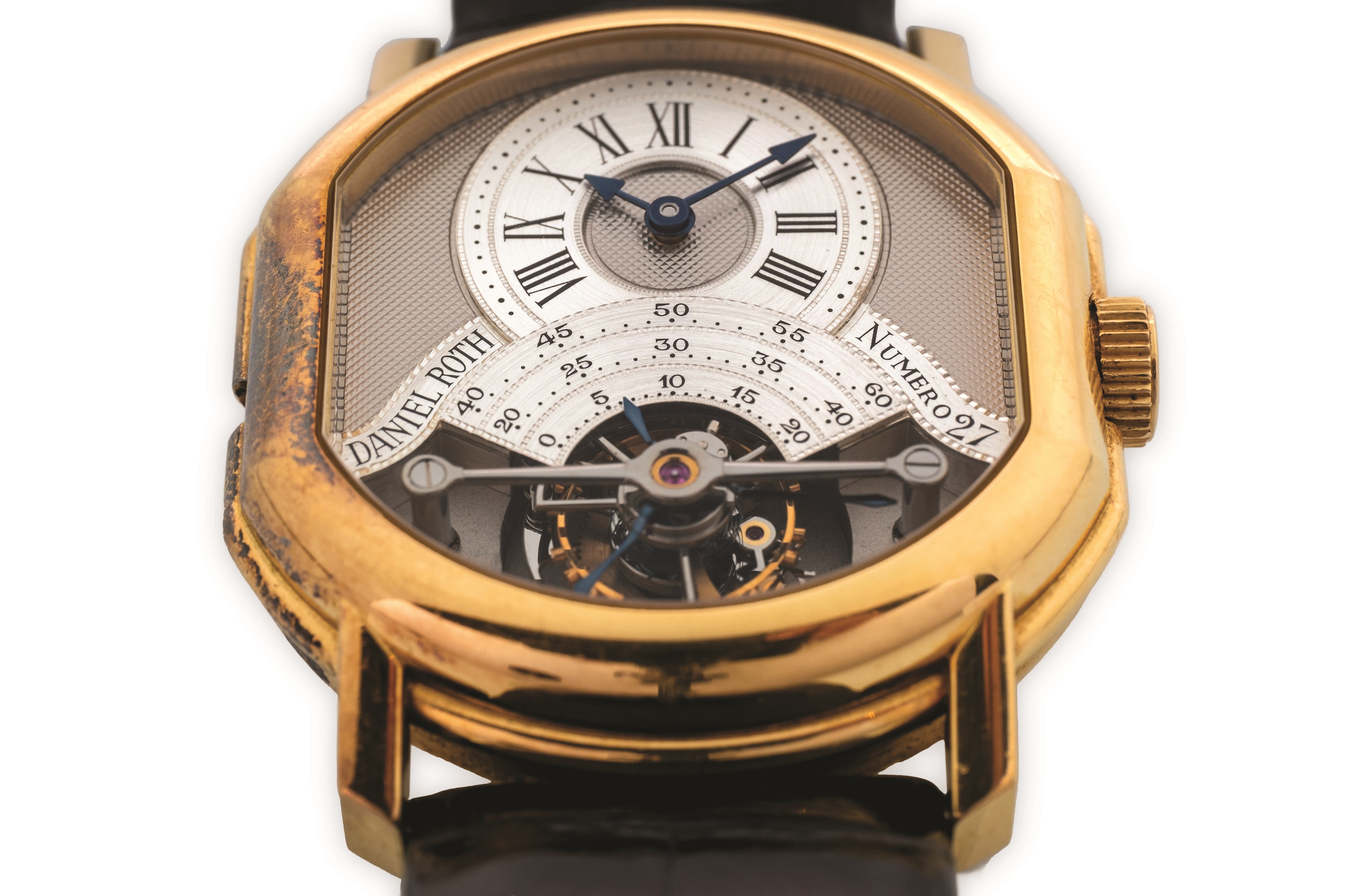 Daniel Roth - Tourbillon 2187 in oro giallo 18k con quadrante argenté Guilloché, circa 1989