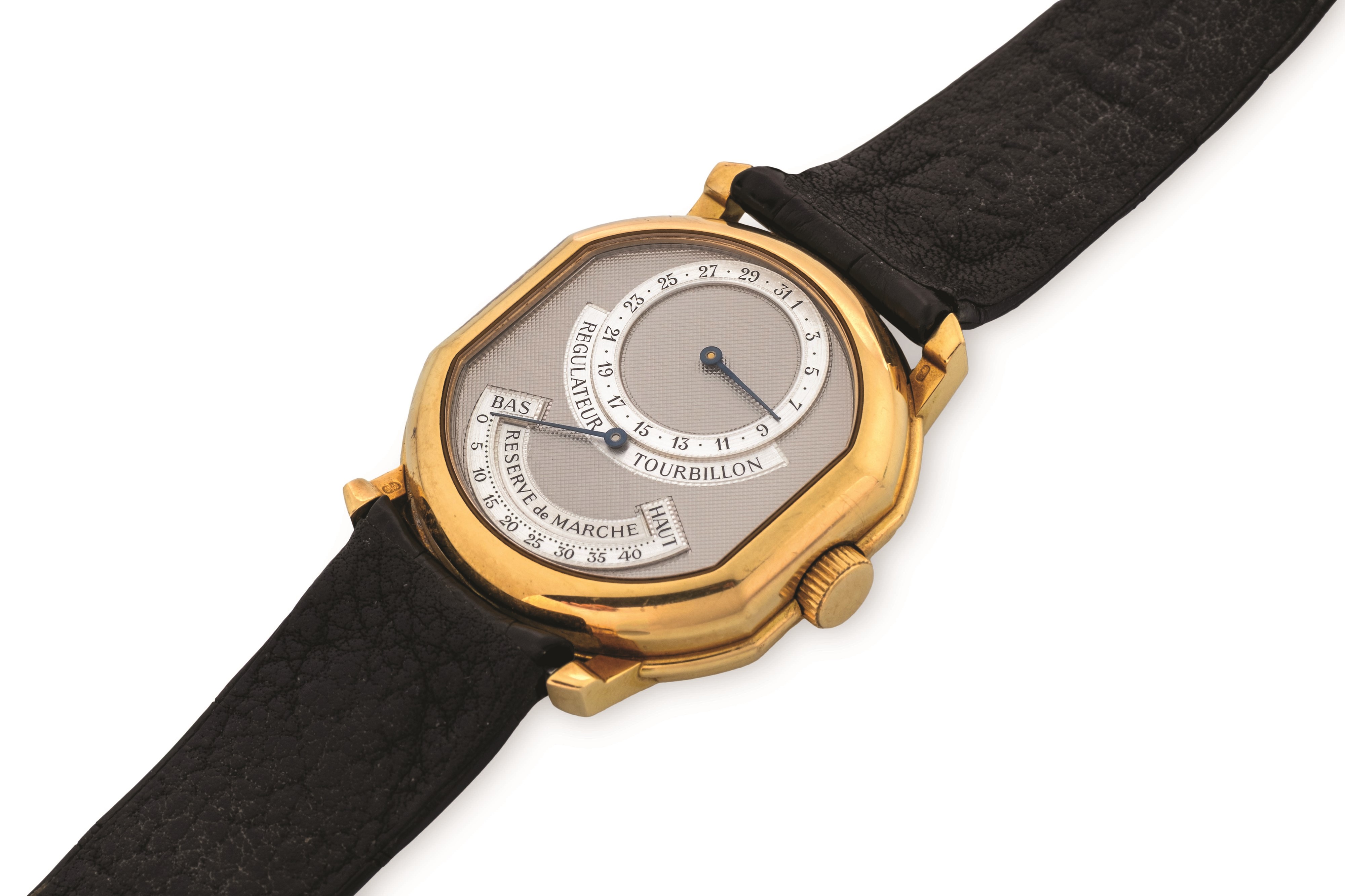 Daniel Roth - Tourbillon 2187 in oro giallo 18k con quadrante argenté Guilloché, circa 1989