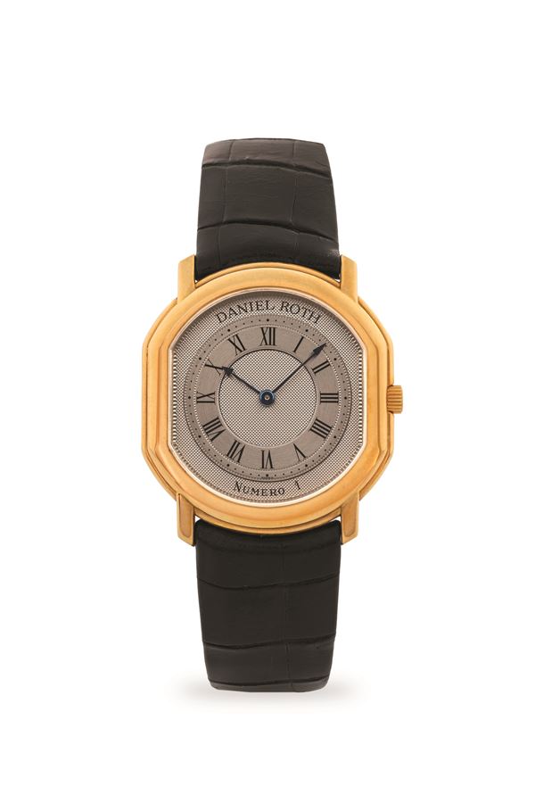 Extra Plat ref 2107 in oro giallo 18k, quadrante argenté Clous de Paris e satinato, circa 1990