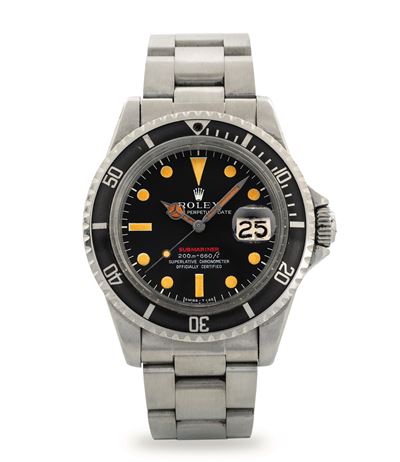 Submariner 'Scritta Rossa' Mark II ref. 1680, acciaio, quadrante nero al trizio, circa 1969