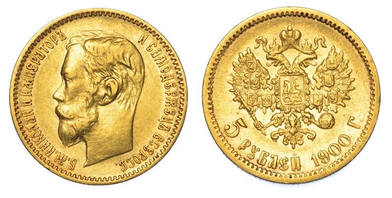 RUSSIA. NIKOLAJ II, 1894-1917. 5 Rubli 1900.  - Auction Numismatics - I - Cambi Casa d'Aste