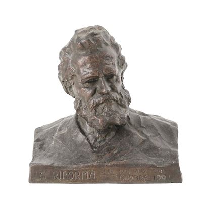 Busto di Giosuè Carducci in bronzo patinato