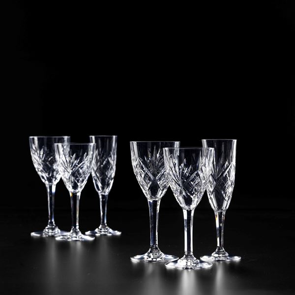 Servizio di calici “Chantilly” Francia, Manifattura Saint Louis, seconda metà del XX secolo 