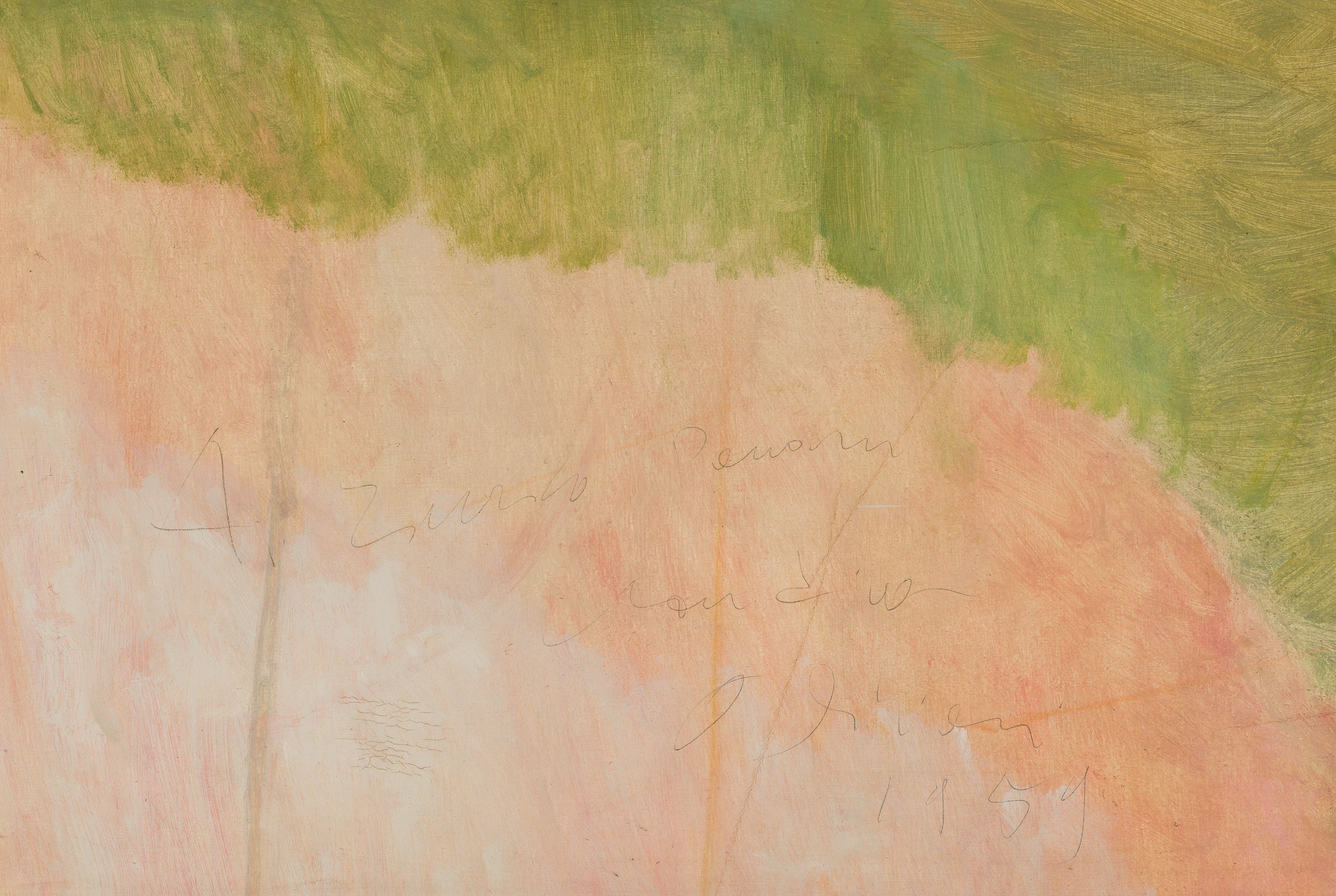 Claudio Olivieri - Senza titolo, olio su tela, 90 x 120 cm, 1959