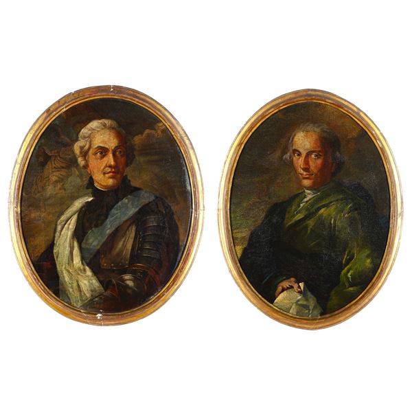 Scuola del XVIII secolo Ritratti di gentiluomini