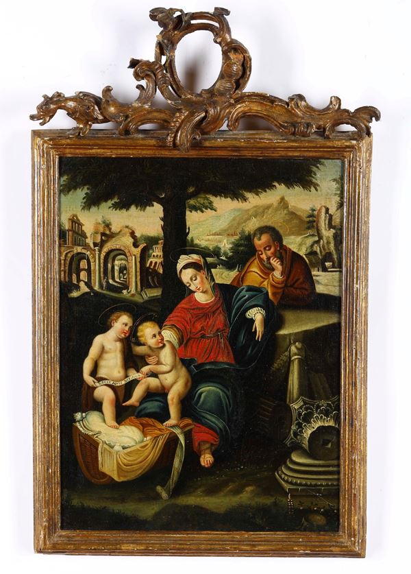 Scuola del XVIII secolo Sacra Famiglia con San Giovannino