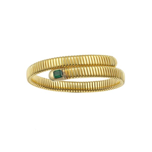 Bracciale tubogas con smeraldo