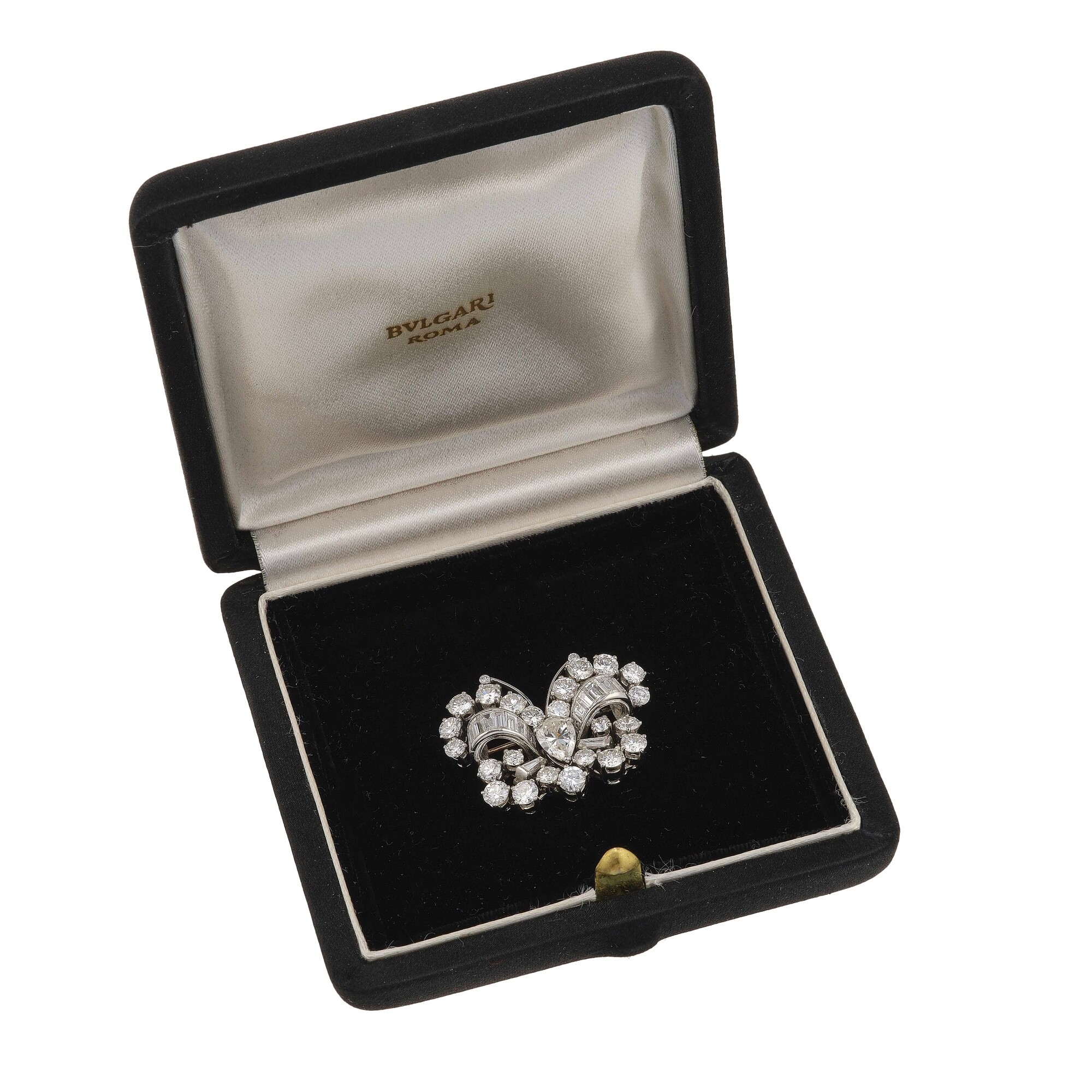 Spilla 'farfalla' in platino con diamanti