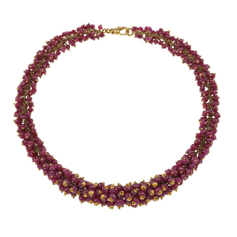 Girocollo con rubini taglio briolette  - Asta Fine Jewellery - Cambi Casa d'Aste